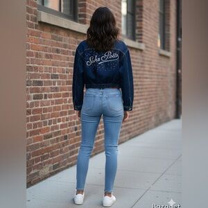 Saks Potts Dark Blue Jean Jacket size 2